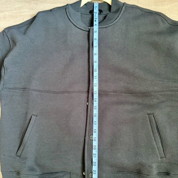 NWT Nuuds Black Alumni Jacket - Preppy Vintage Streetwear Casual Athleisure Cozy - Picture 13 of 14